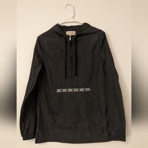 Zine Small Pullover Hoodie Windbreaker Gray/Charcoal Kangaroo Pocket